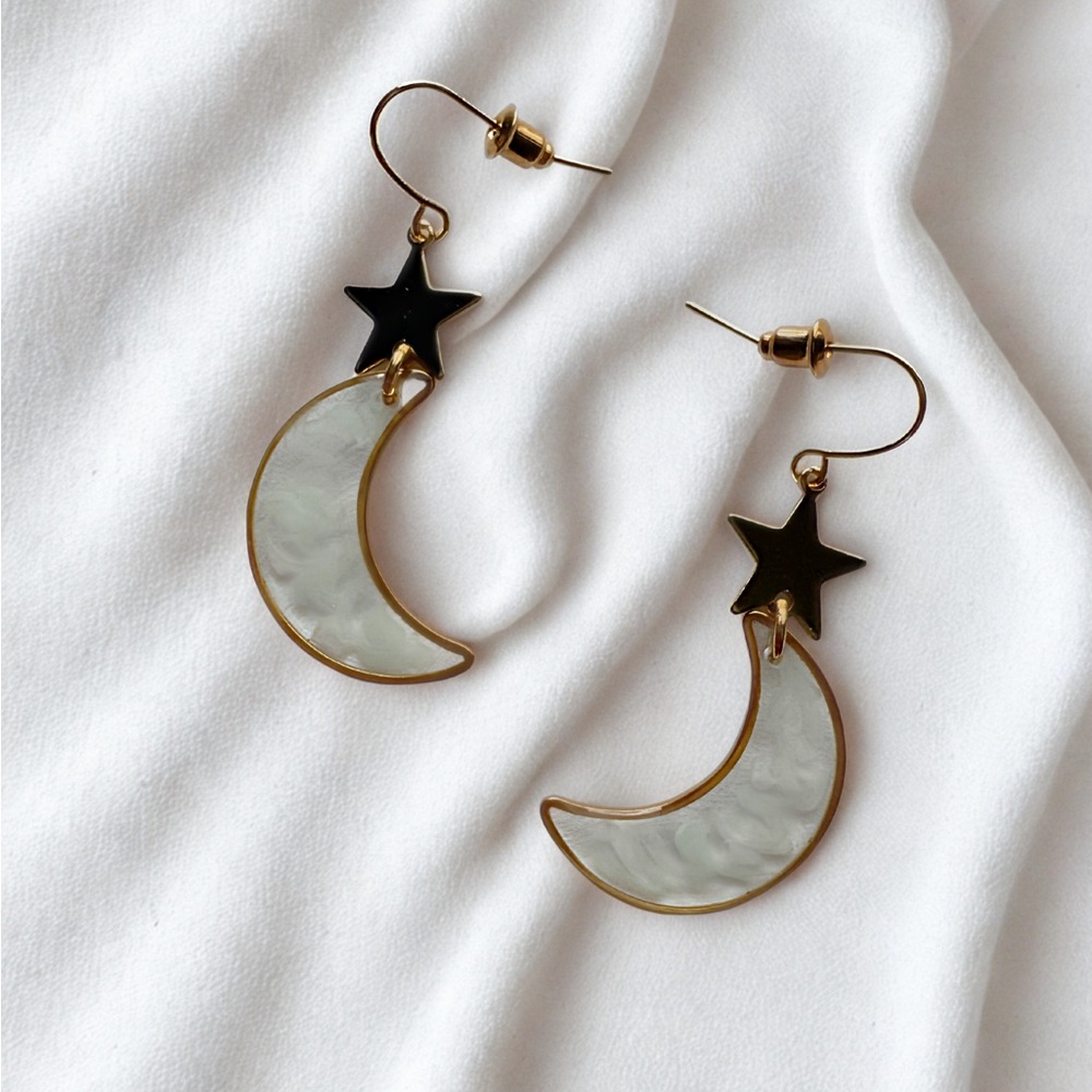 Handmade Star and Moon Earrings